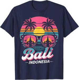 Balinese Temples Indonesian Vintage Bali Indonesia T-Shirt - T-Shirt | Navy