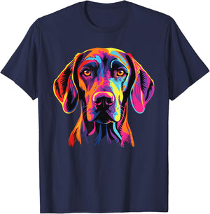 Watercolor Colorful Plott Hound Dog , Small, Black T-Shirt - T-Shirt | Navy