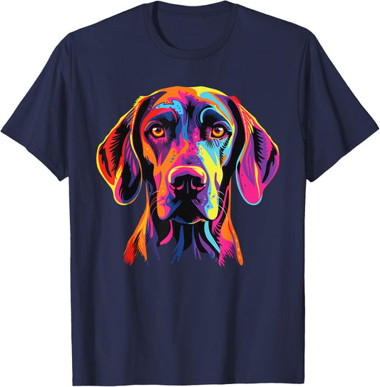 Watercolor Colorful Plott Hound Dog , Small, Black T-Shirt - T-Shirt | Navy