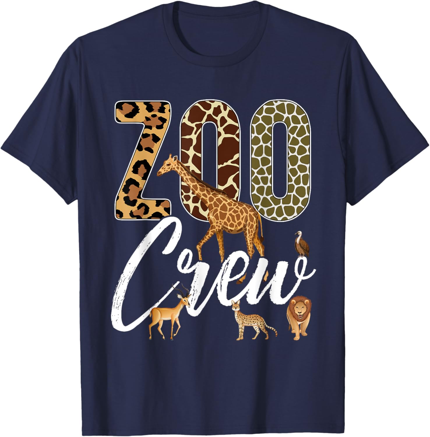 Zoo Crew Animals Safari Guide Vacation Wildlife Jungle Fan T-Shirt - T-Shirt | Navy