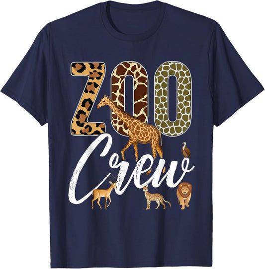 Zoo Crew Animals Safari Guide Vacation Wildlife Jungle Fan T-Shirt - T-Shirt | Navy