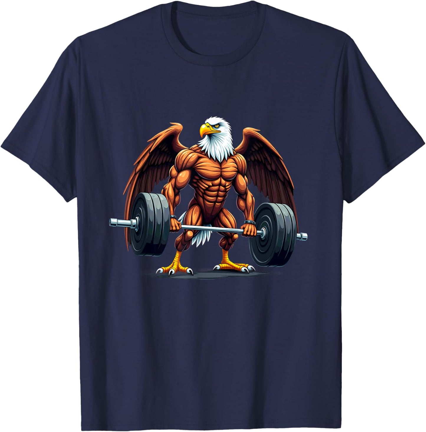 Workout Gym Eagle Deadlift Weightlifting T-Shirt - T-Shirt | Navy