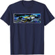 Dark Retro Racing Car Psychedelic Synthwave Graphic T-Shirt - T-Shirt | Navy