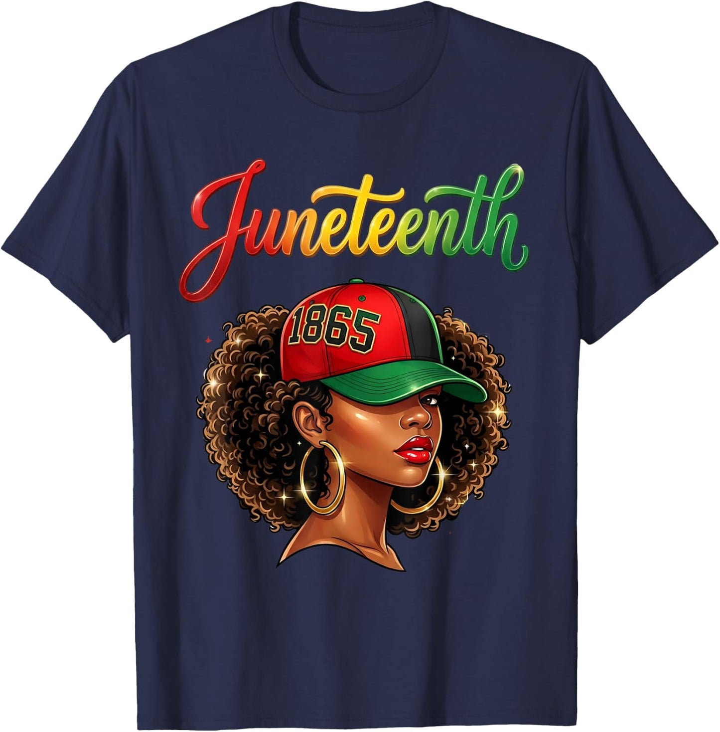 Juneteenth Black Women 1865 T-Shirt - T-Shirt | Navy