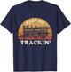 Model Train Collector Gifts & Apparel Co. | Keep on Trackin' | Funny Retro Vintage Train T-Shirt - T-Shirt | Navy