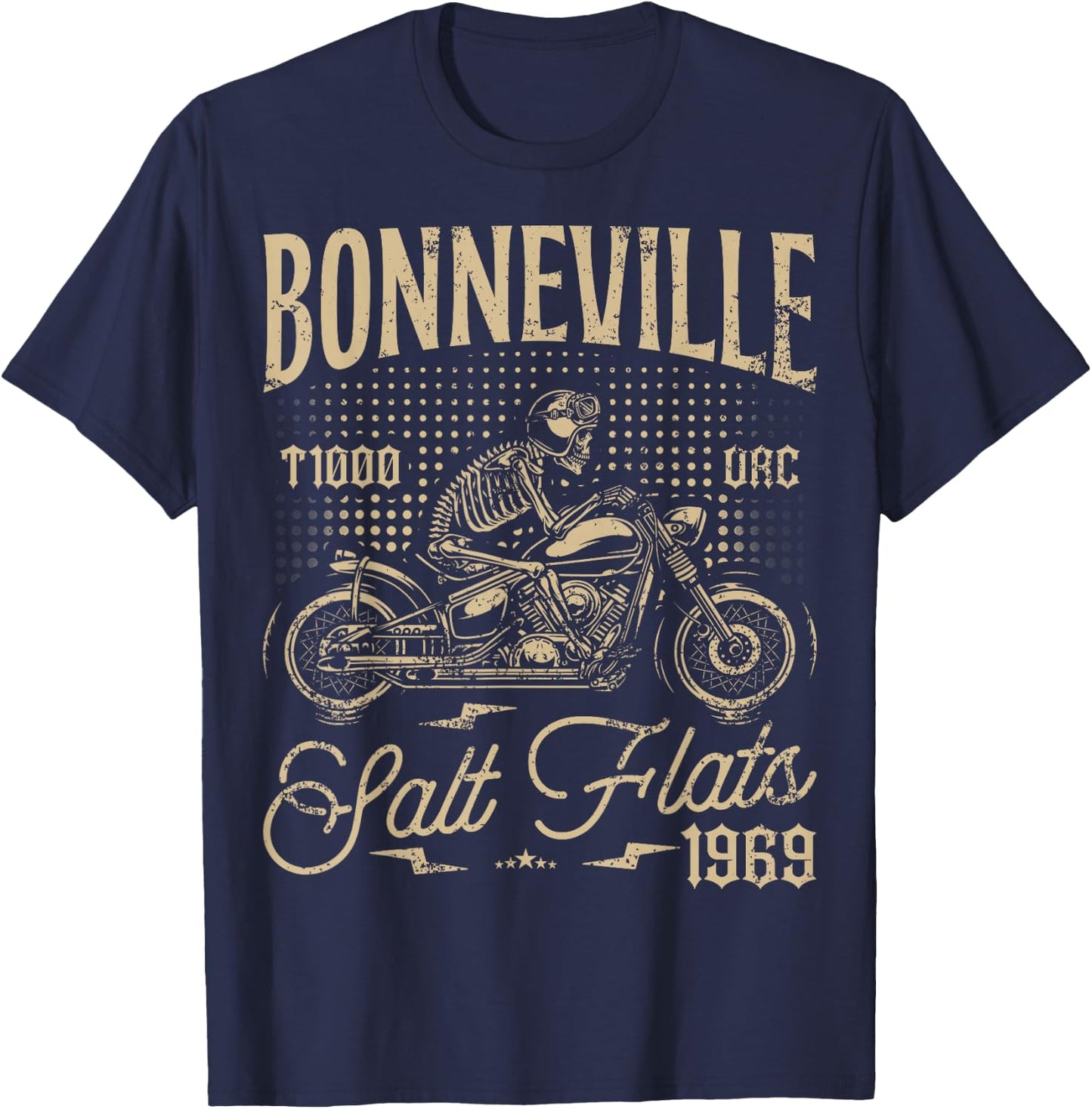 Bonneville Salt Flats Motorradrennen Vintage Biker T-Shirt - T-Shirt | Navy