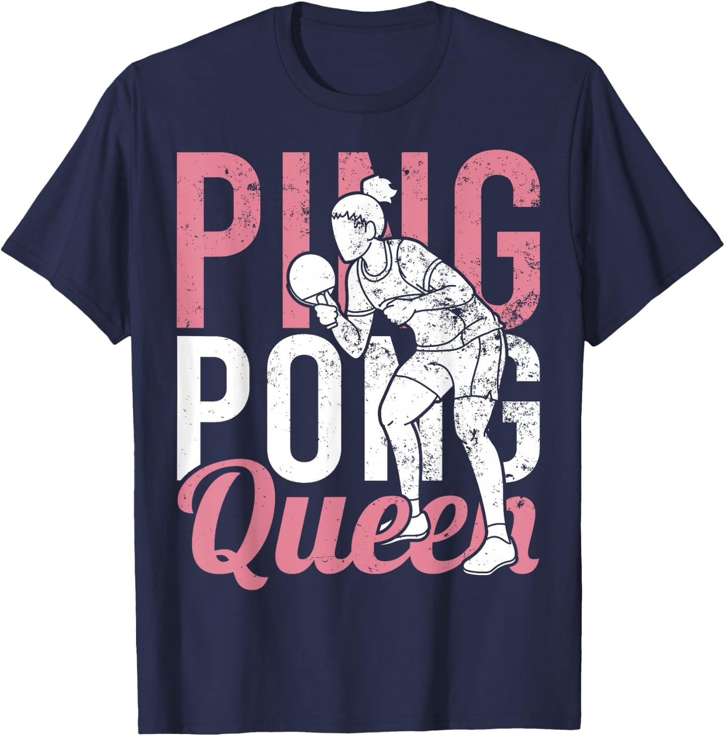 Ping Pong Spielerin Girl Frauen Damen Outfit! Tischtennis T-Shirt - T-Shirt | Navy