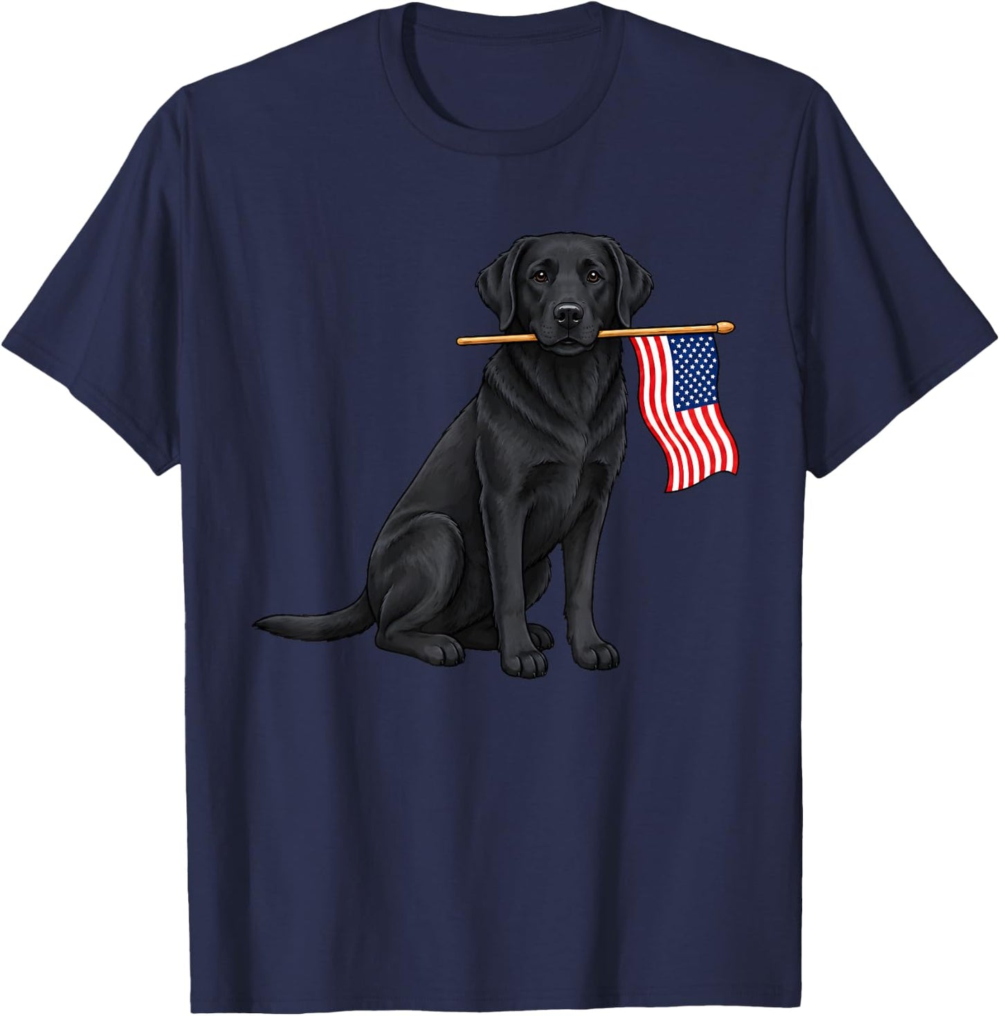 Black Lab 4th of July Patriotic Dog Fourth of July T-Shirt - T-Shirt | Navy