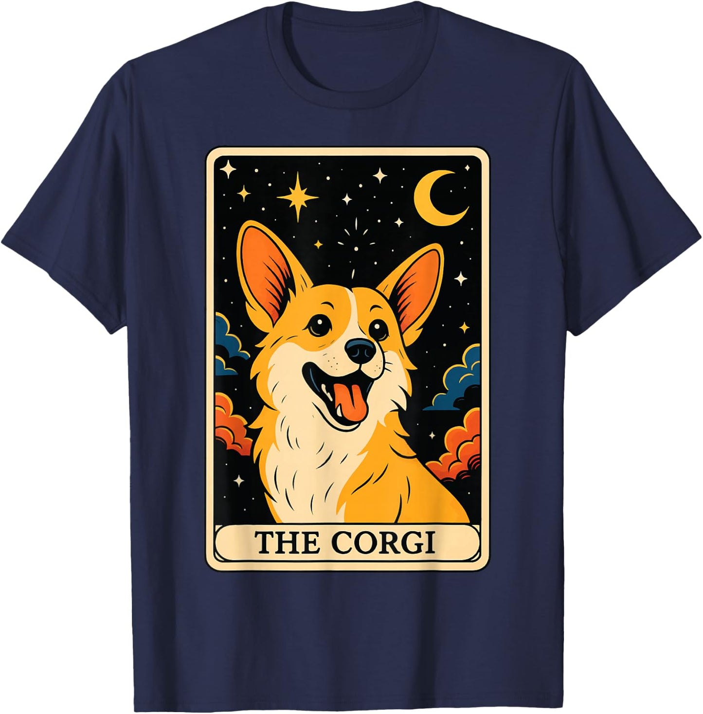 The Corgi Tarot Card T-Shirt - T-Shirt | Navy