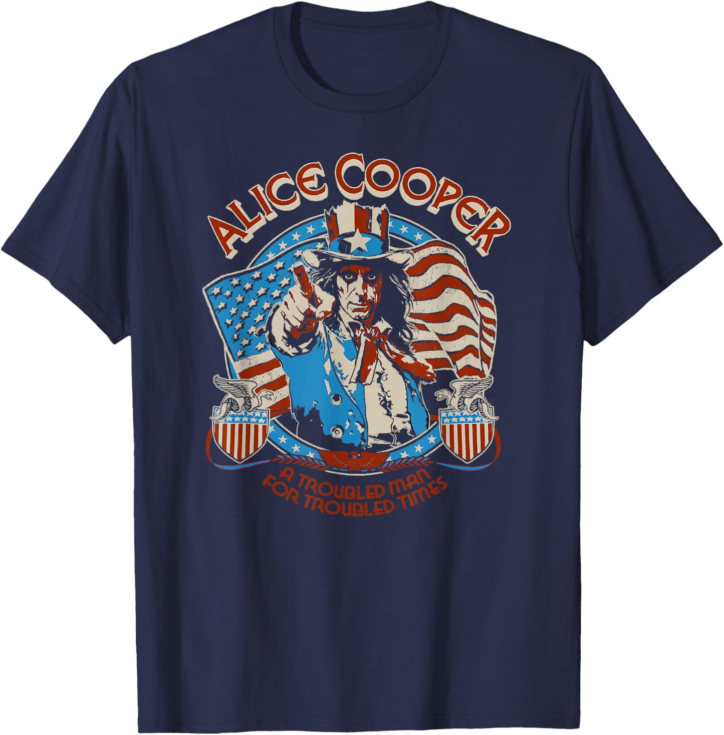 Alice Cooper Elected Snake Shields T-Shirt - T-Shirt | Navy