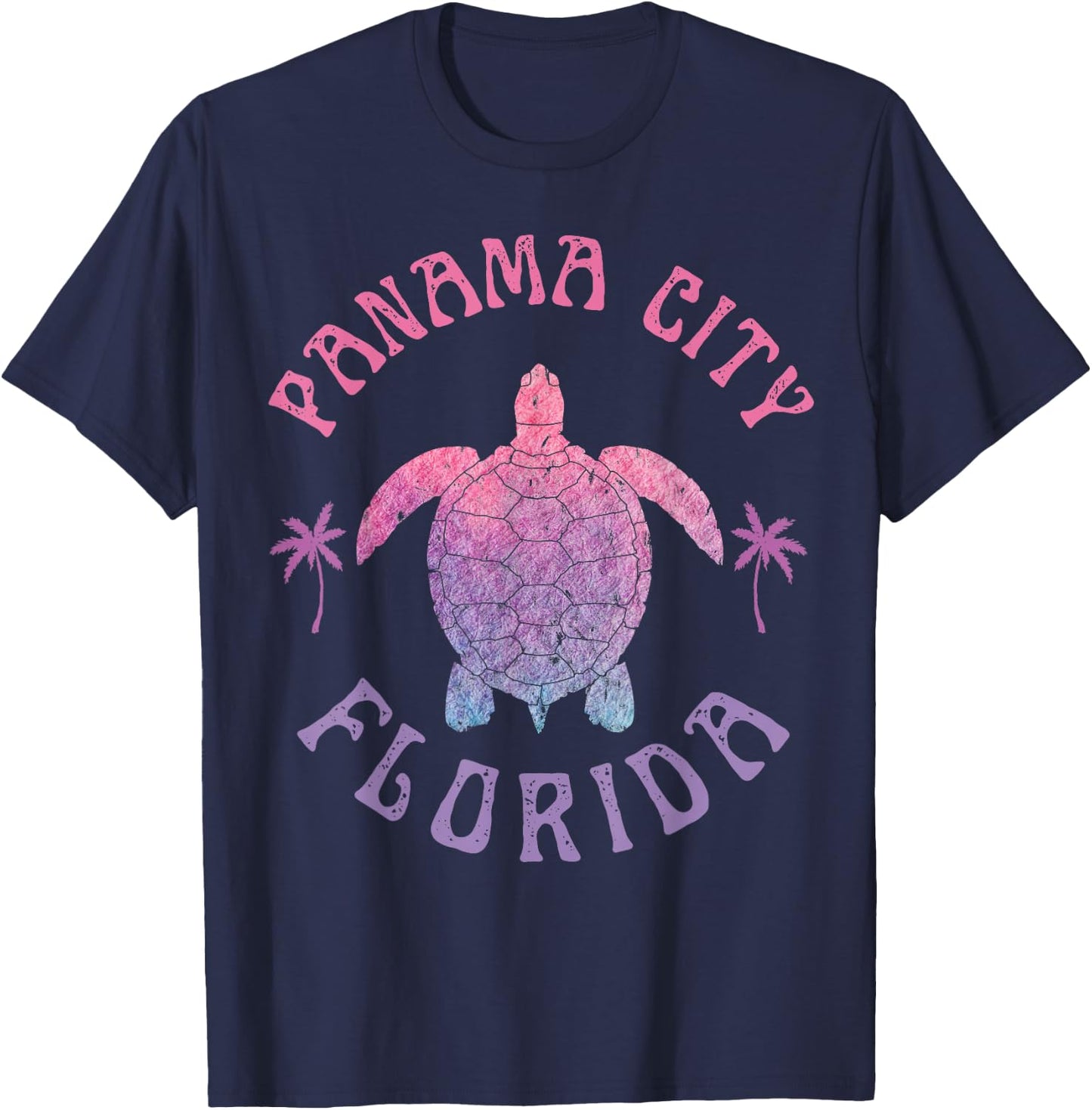 Panama City Beach Florida Sea Turtle Summer Vacation T-Shirt - T-Shirt | Navy