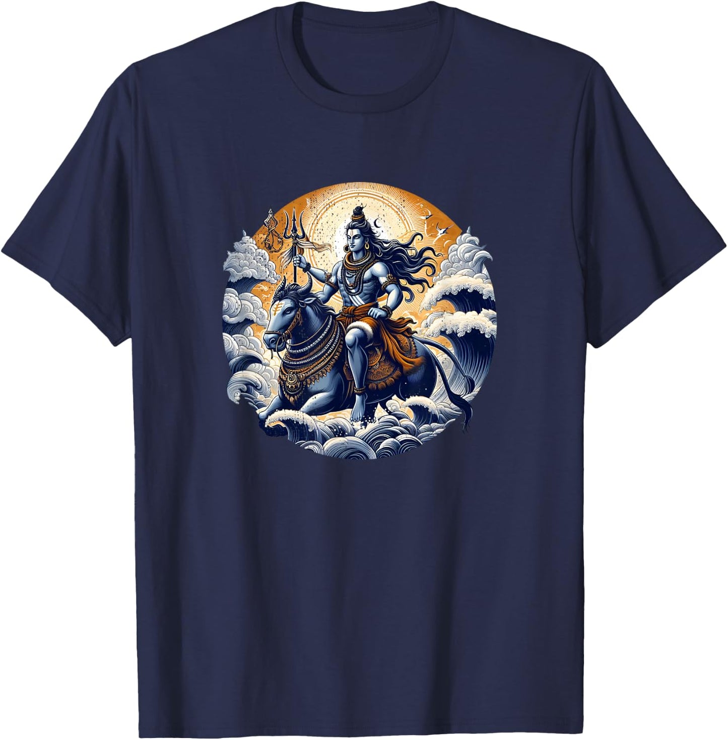 Herr Shiva reitet auf Nandi T-Shirt - T-Shirt | Navy