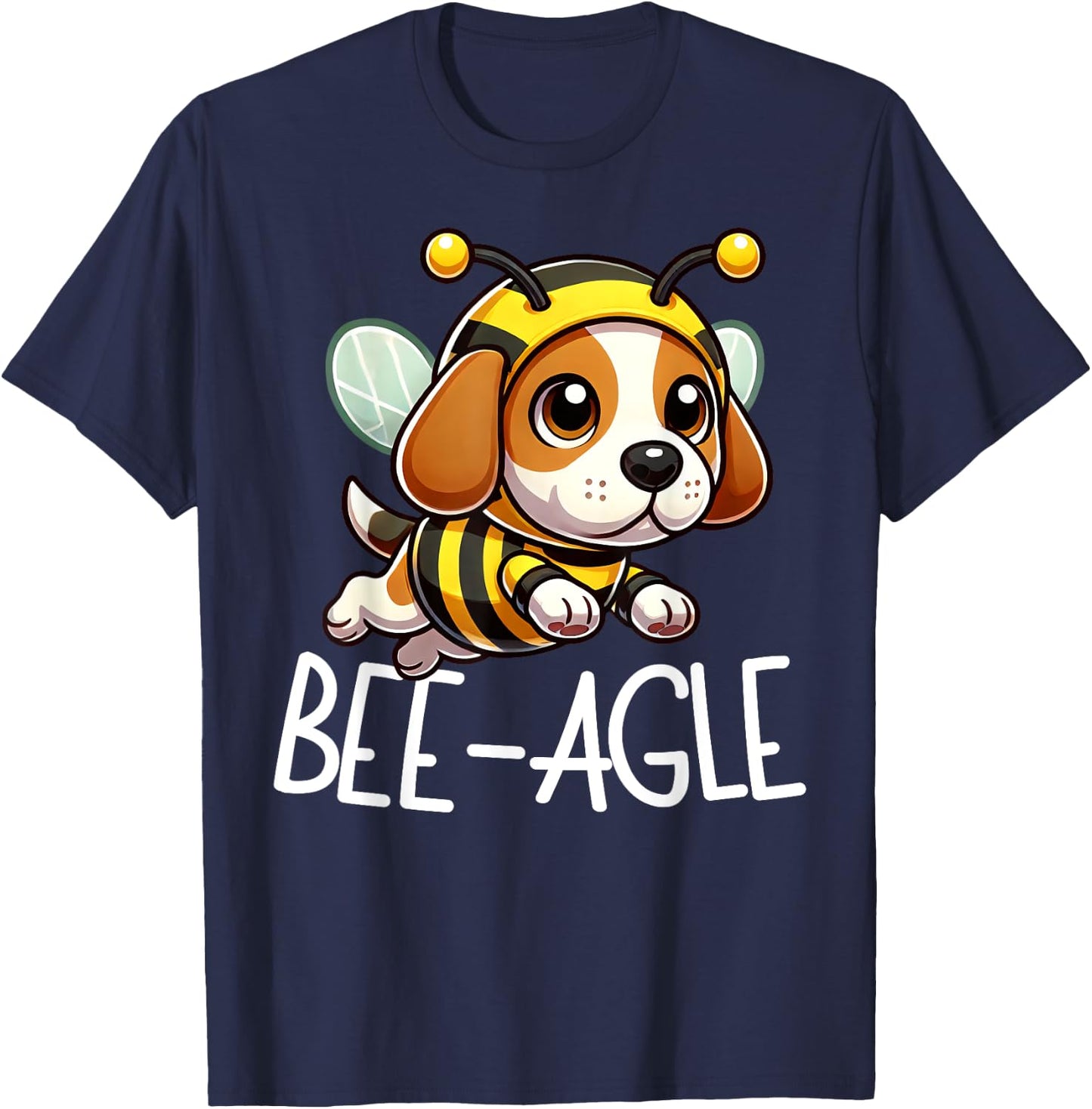 Funny Beagle Dog Bee-Agle Bee Costume Men Women Kids T-Shirt - T-Shirt | Navy