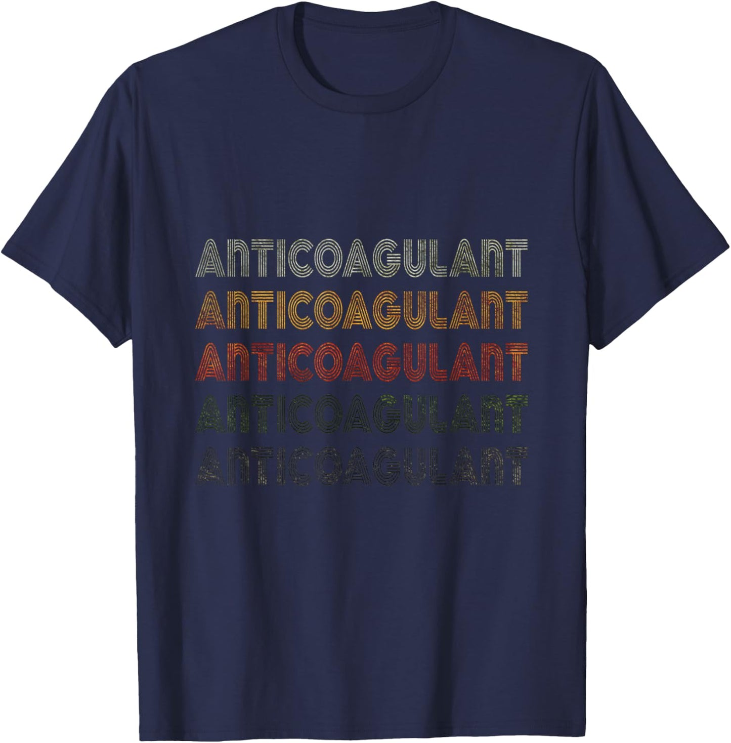 Love Heart Anticoagulant Grunge Vintage Style Anticoagulant T-Shirt - T-Shirt | Navy