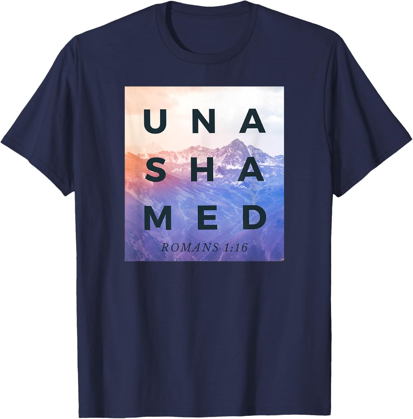 Unashamed Christian Gift Women Kids Roman 1:16 T-Shirt - T-Shirt | Navy