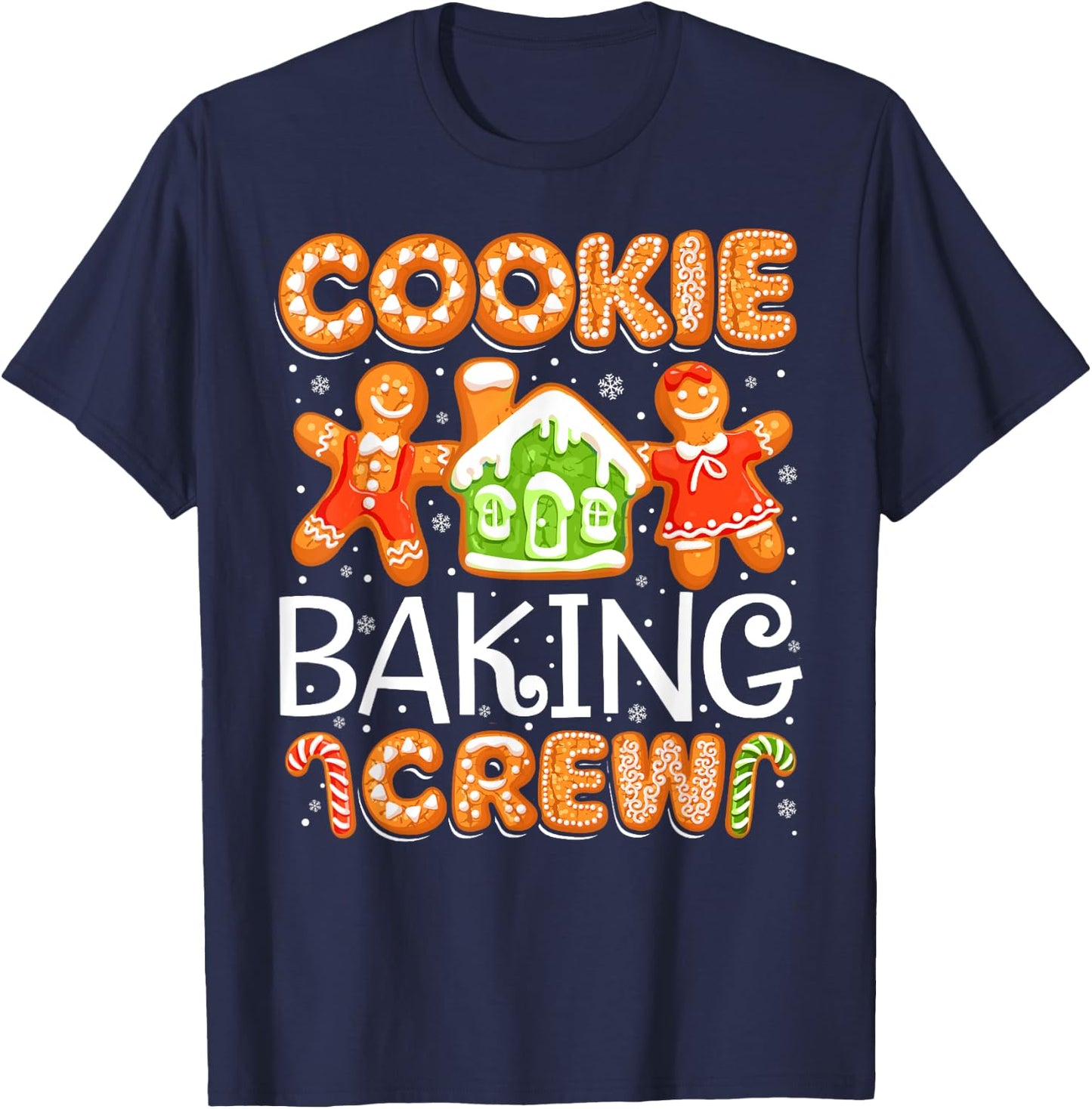 Christmas Cookie Baking Crew Baker Funny Pajamas Family Xmas T-Shirt - T-Shirt | Navy