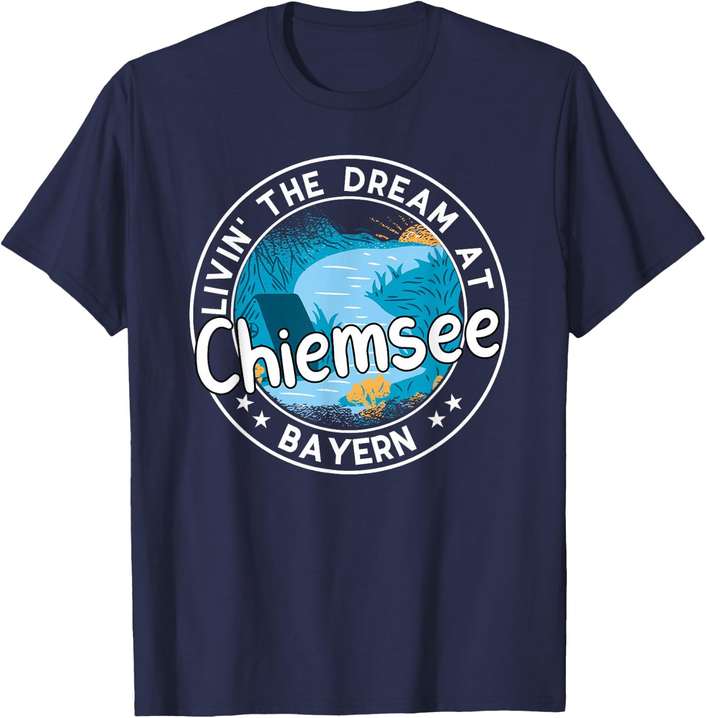 Chiemsee Urlaub Baden SUP Bayern T-Shirt - T-Shirt | Navy