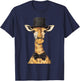 Giraffe Wearing A Hat And Bowtie T-Shirt - T-Shirt | Navy