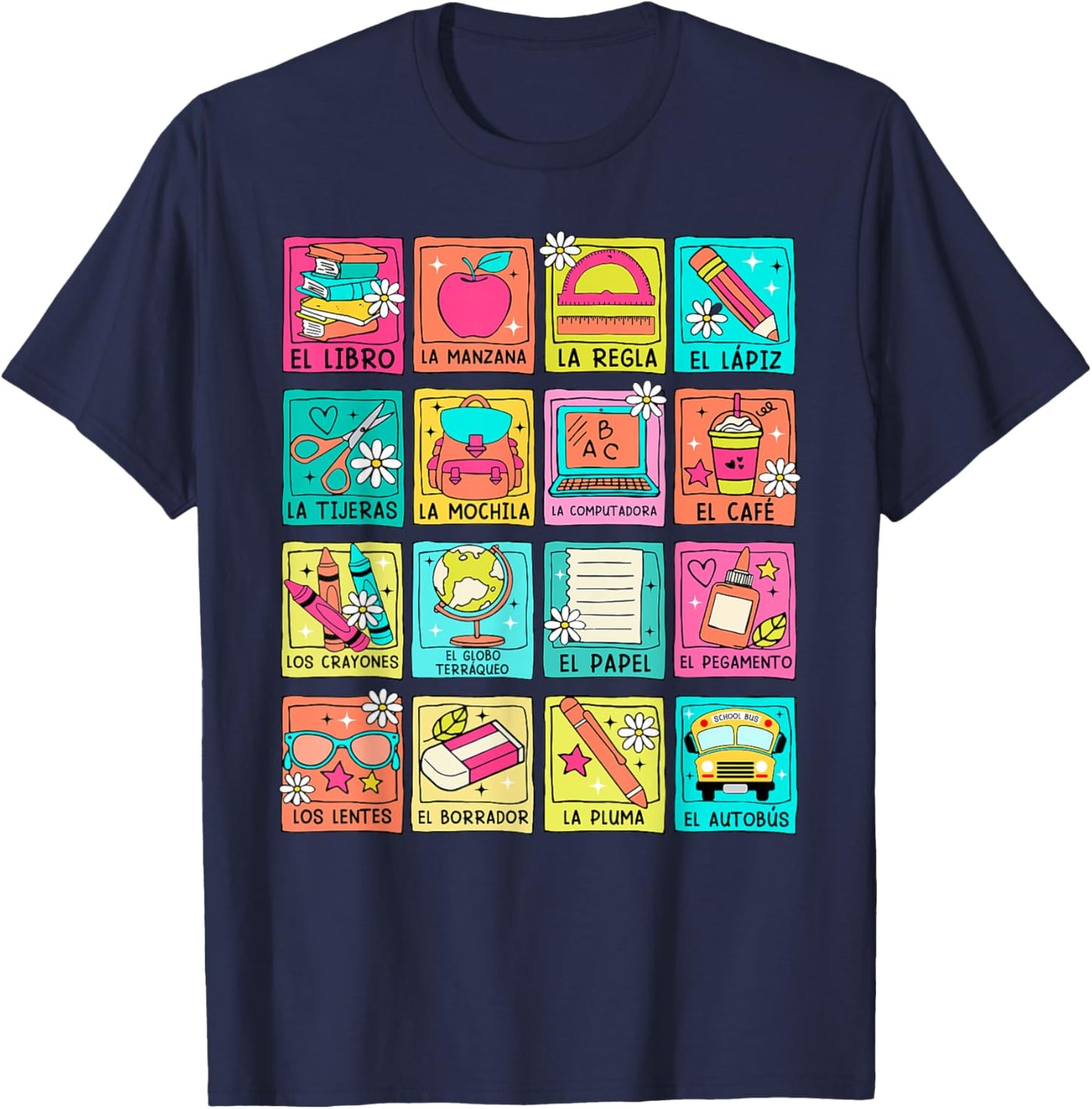 Maestra Bilingue Back To School Spanish Teacher Student Men Women Girls Kids T-Shirt - T-Shirt | Navy