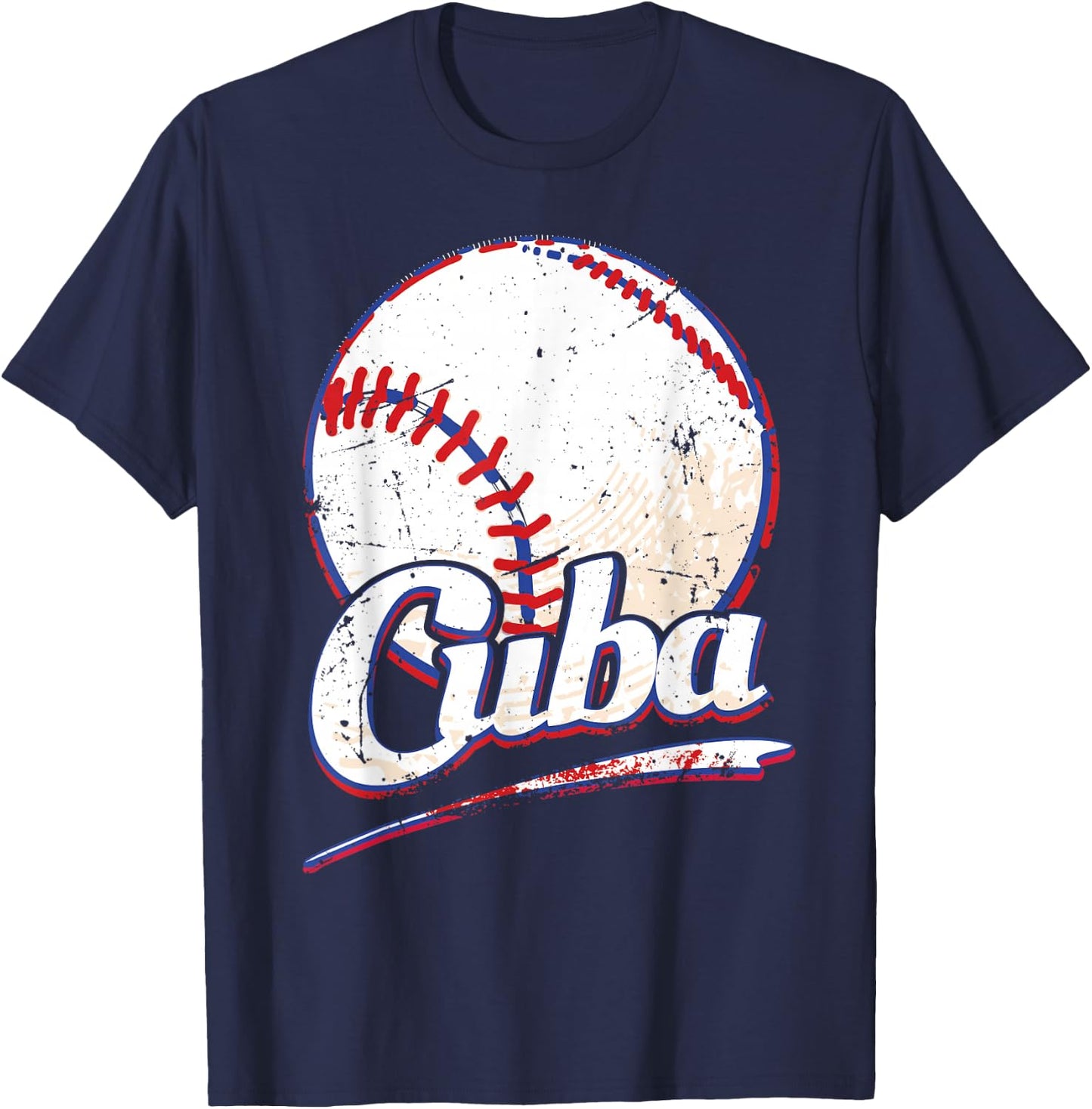 Cuba Shirt Cuban Baseball Fan Team Vintage T-Shirt - T-Shirt | Navy