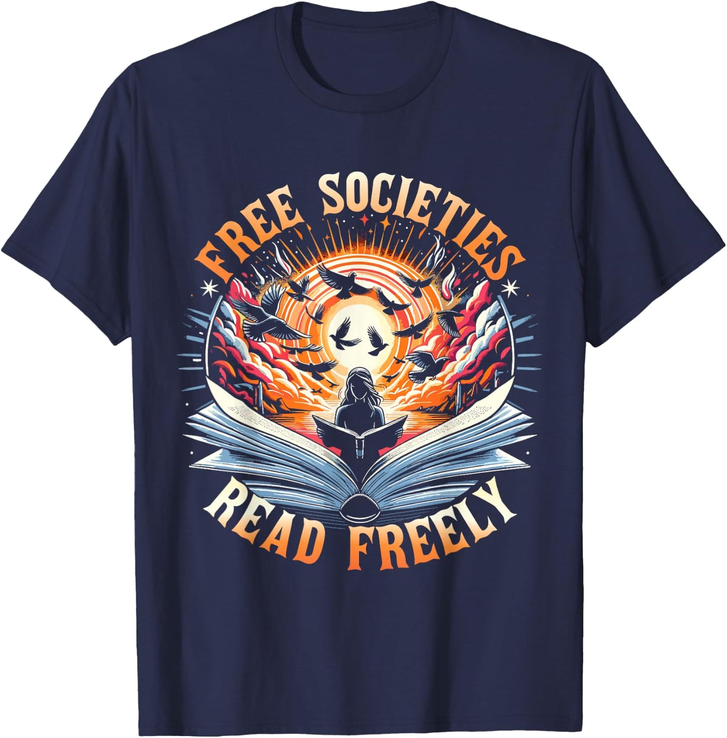 Book Lover Quote Banned Books T-Shirt - T-Shirt | Navy