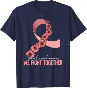 Uterine Cancer Awareness by Uterine Cancer Awareness for -Adults, -Kids, Black, Small, Short Sleeve T-Shirt - T-Shirt | Navy
