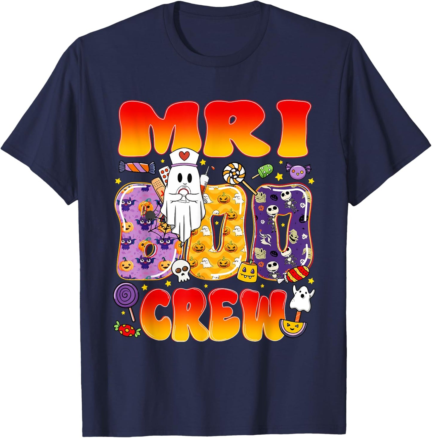 MRI Boo Crew MRI Tech Funny Halloween T-Shirt - T-Shirt | Navy
