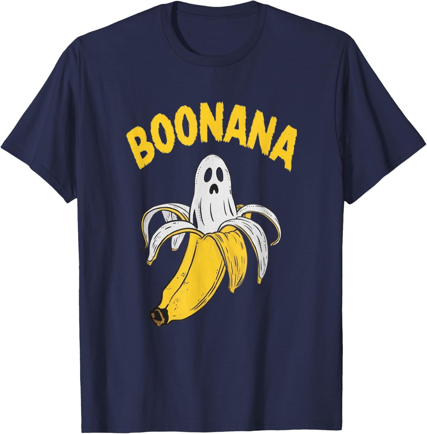 Boonana Cute Ghost Banana Halloween Costume Men Women Kids T-Shirt - T-Shirt | Navy
