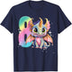 8th Birthday Shirt Girl Dragon Birthday Outfit Rainbow Eight T-Shirt - T-Shirt | Navy