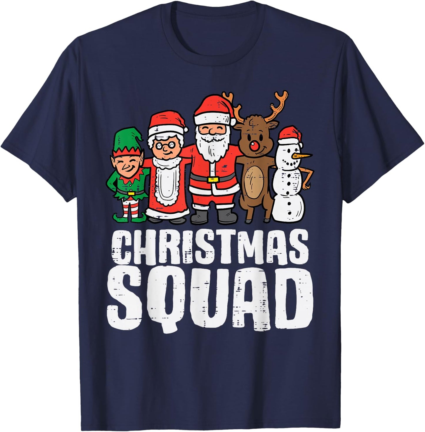 Christmas Squad Santa Elf Xmas Family Kids Boys T-Shirt - T-Shirt | Navy