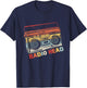 Vintage Radio In Head Music Matching Band Cassette Player T-Shirt - T-Shirt | Navy