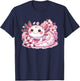 Spring Axolotl With Cherry Blossoms Sweet Spring Axolotl T-Shirt - T-Shirt | Navy
