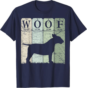 Bull Terrier Dog Periodic Table Elements Dog Lover Woof T-Shirt - T-Shirt | Navy