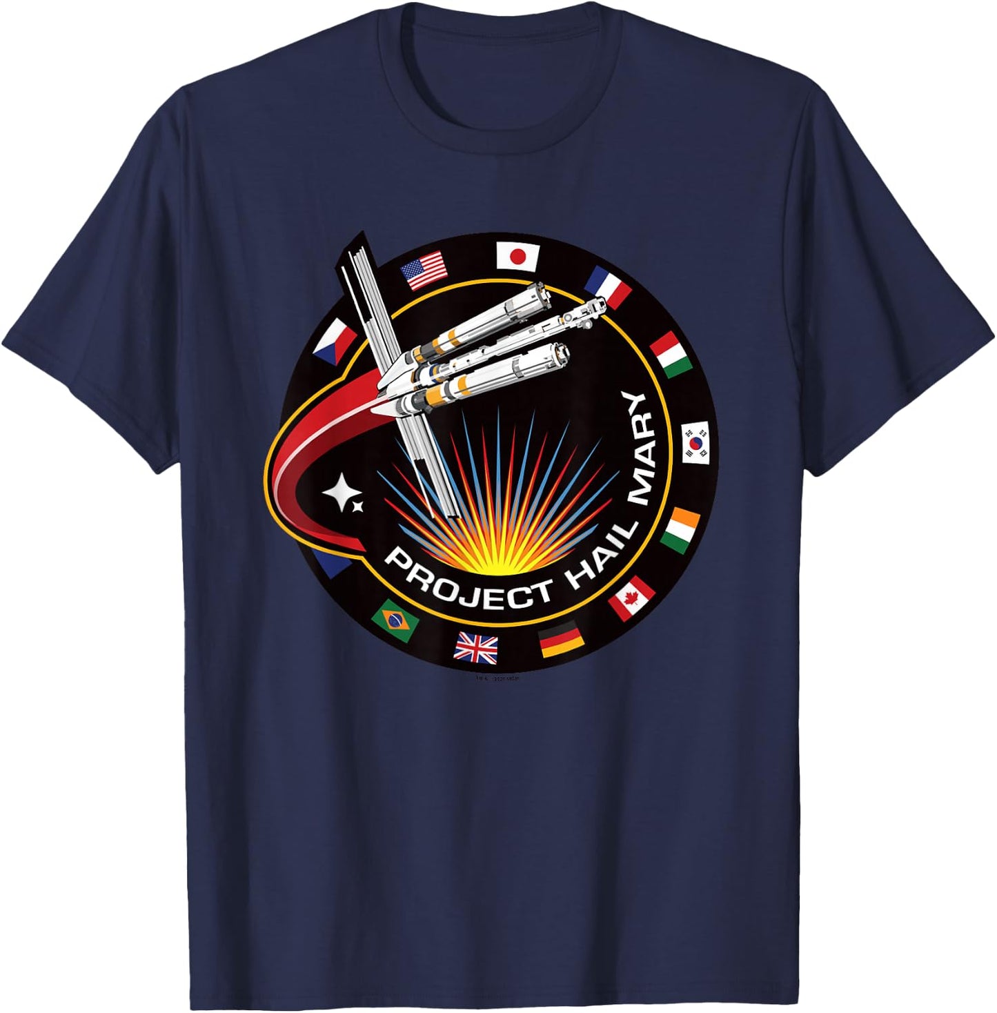 Project Hail Mary Spaceship Mission Badge Poster T-Shirt - T-Shirt | Navy