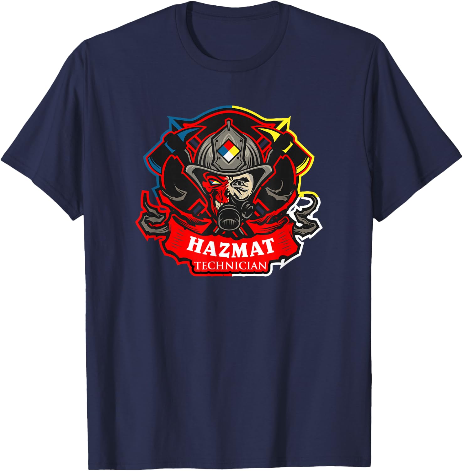 Hazmat Technician Hazardous Material Firefighter T-Shirt - T-Shirt | Navy