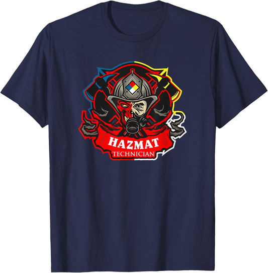Hazmat Technician Hazardous Material Firefighter T-Shirt - T-Shirt | Navy