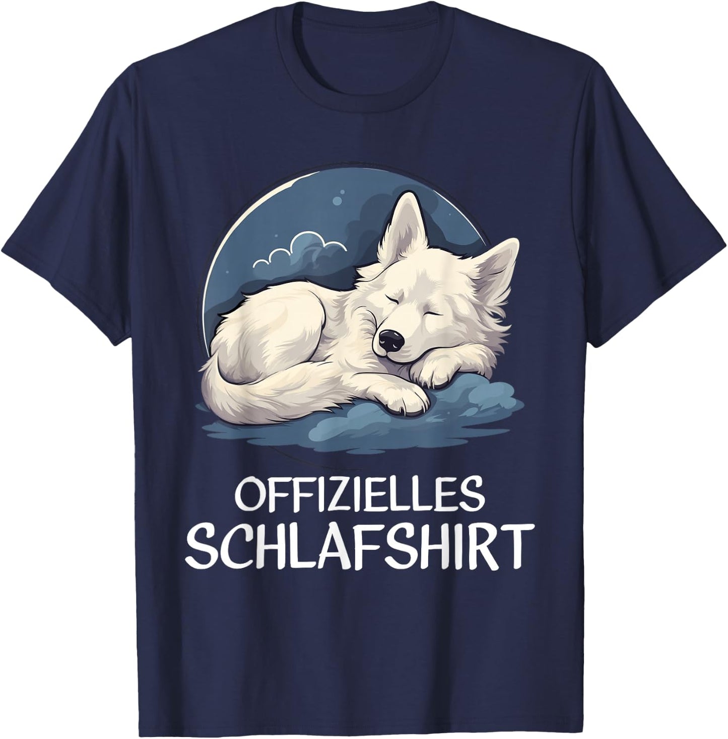 Official Sleep Shirt White Shepherd Nightdress Pyjamas , black T-Shirt - T-Shirt | Navy