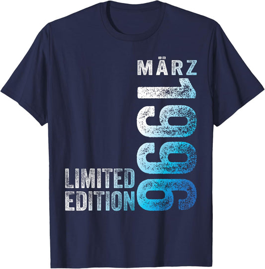 27th Birthday Man 27 Years Limited Edition March 1996 , black T-Shirt - T-Shirt | Navy
