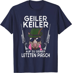 JGA Jäger Geiler Keiler Junggesellenabschied Jagd T-Shirt - T-Shirt | Navy