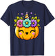 Cute Halloween Unicorn Pumpkin Halloween Girls T-Shirt - T-Shirt | Navy