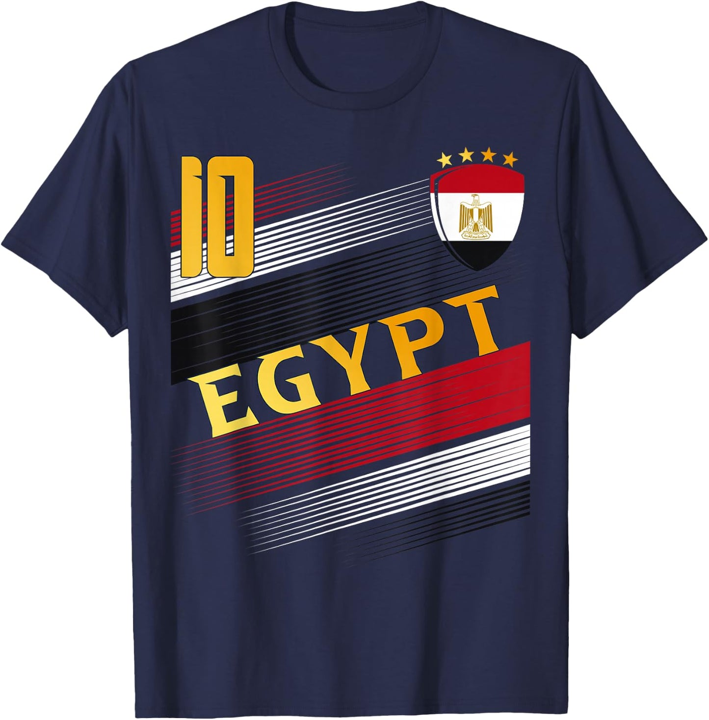 Egyptian Flag For Lovers Of Egyptian Pride , Black, S T-Shirt - T-Shirt | Navy