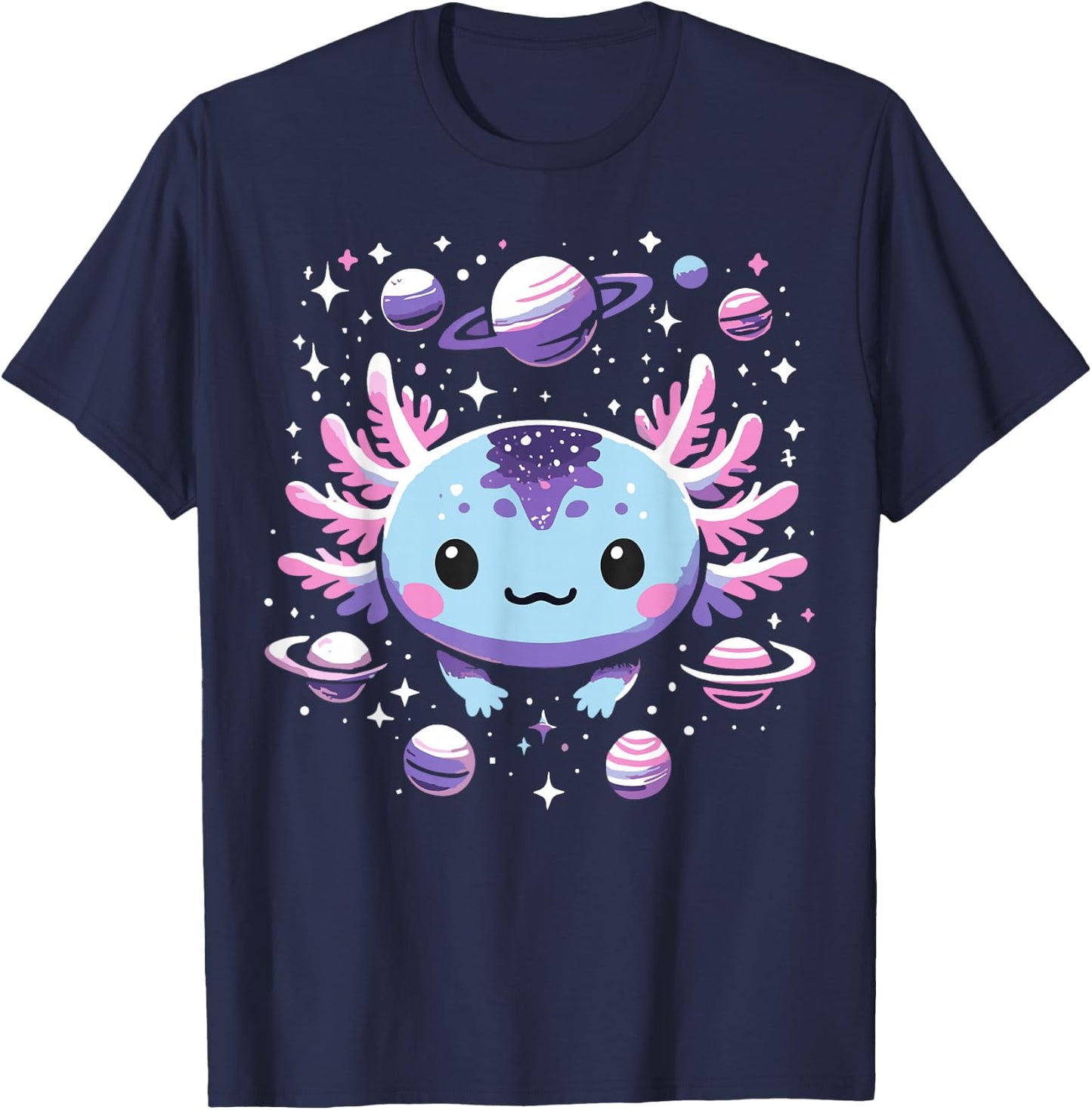 Galaxy Axolotl Funny Goth Space Axolotl T-Shirt - T-Shirt | Navy