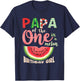 1st Birthday Watermelon Daddy Papa of One in A Melon T-Shirt - T-Shirt | Navy
