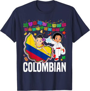 Colombian National Hispanic Heritage Month Colombia Kids T-Shirt - T-Shirt | Navy
