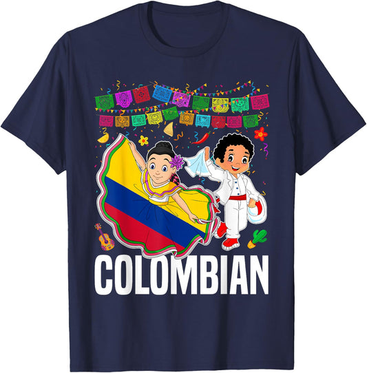 Colombian National Hispanic Heritage Month Colombia Kids T-Shirt - T-Shirt | Navy