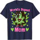 Worlds Dopest Mom Vintage Sunset 420 Family Matching Outfits T-Shirt - T-Shirt | Navy
