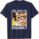 Erm What-The Sigma Cat Meme Selfie Cat Wearing Sunglasses , Black, S T-Shirt - T-Shirt | Navy