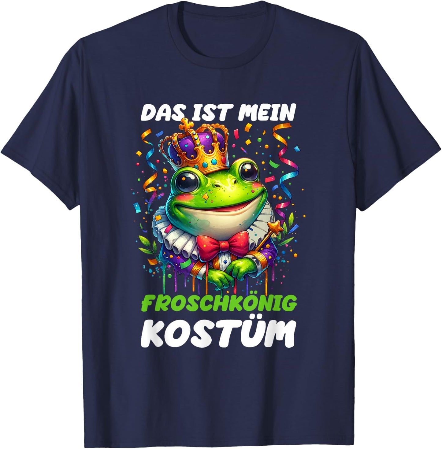 with German Text "Das Ist Mein Froschkönig", black T-Shirt - T-Shirt | Navy