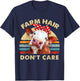 Farm Hair Don't Care T Shirt Pun Cows Lover Vintage Farm T-Shirt - T-Shirt | Navy