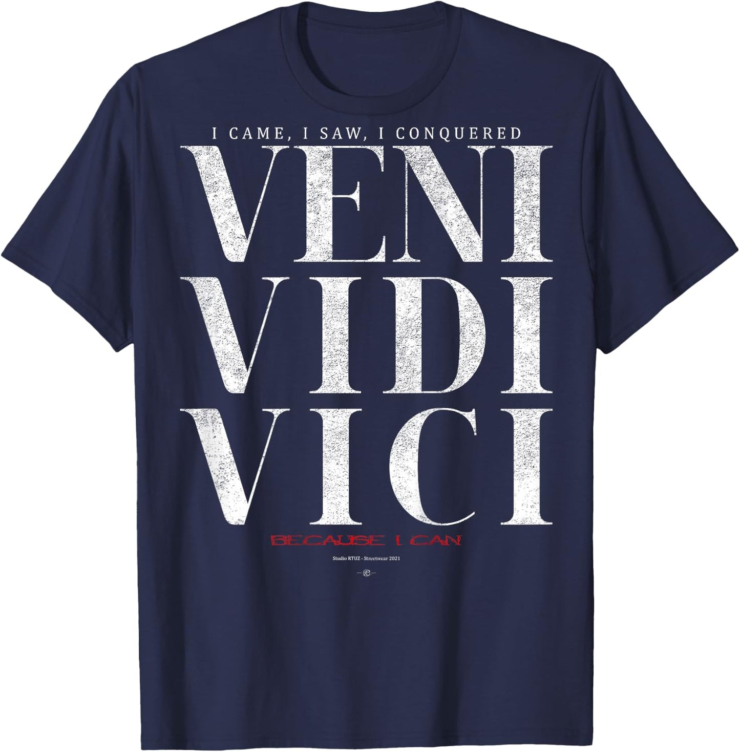 VENI VIDI VICI Lettering , black T-Shirt - T-Shirt | Navy